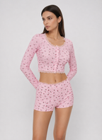 Set de pijama cu imprimeu floral Soft Girl