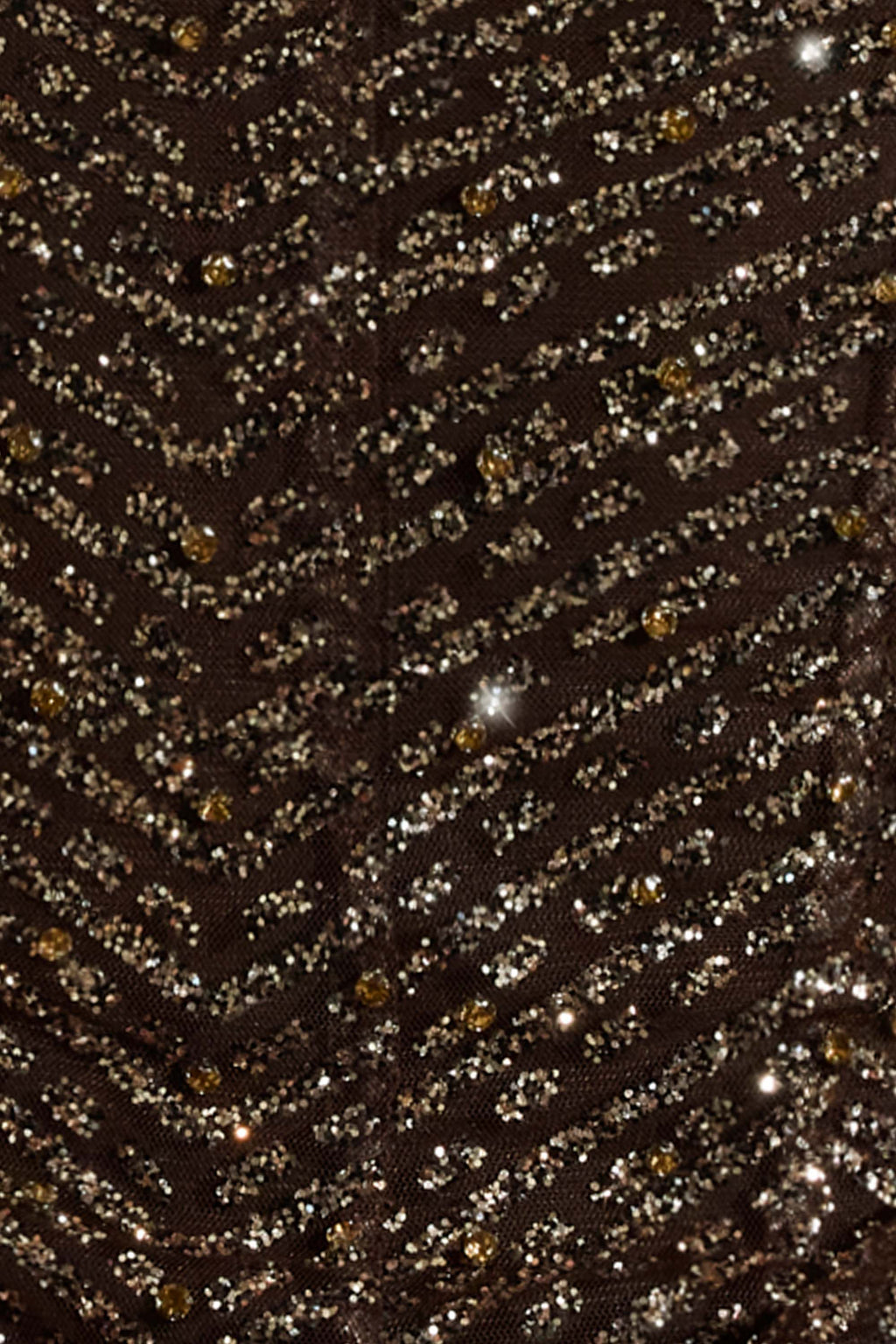 Valetti Giaro | Amalina Chevron Glitter Beaded Mini Dress