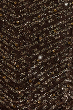 Valetti Giaro | Amalina Chevron Glitter Beaded Mini Dress