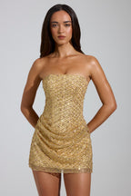 Valetti Giaro | Amalina Chevron Glitter Beaded Mini Dress