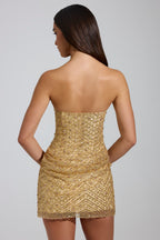 Valetti Giaro | Amalina Chevron Glitter Beaded Mini Dress