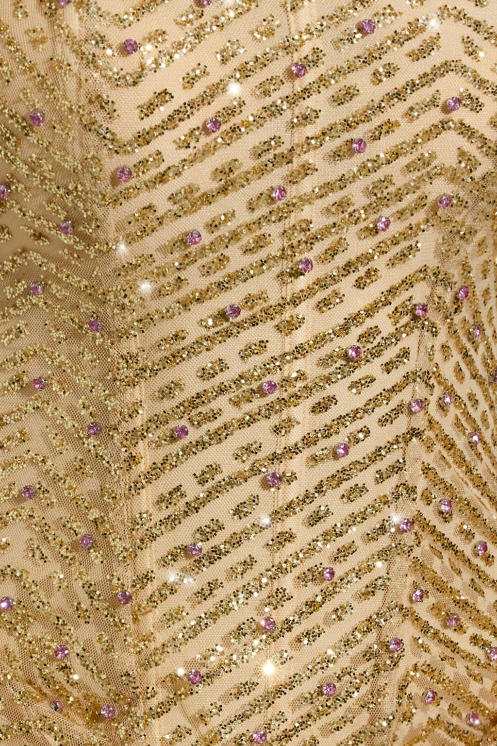 Valetti Giaro | Amalina Chevron Glitter Beaded Mini Dress