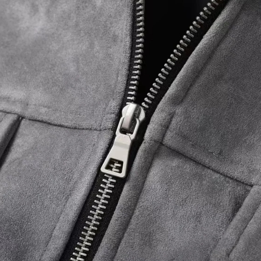 Vincenzo Suede Zip Jacket