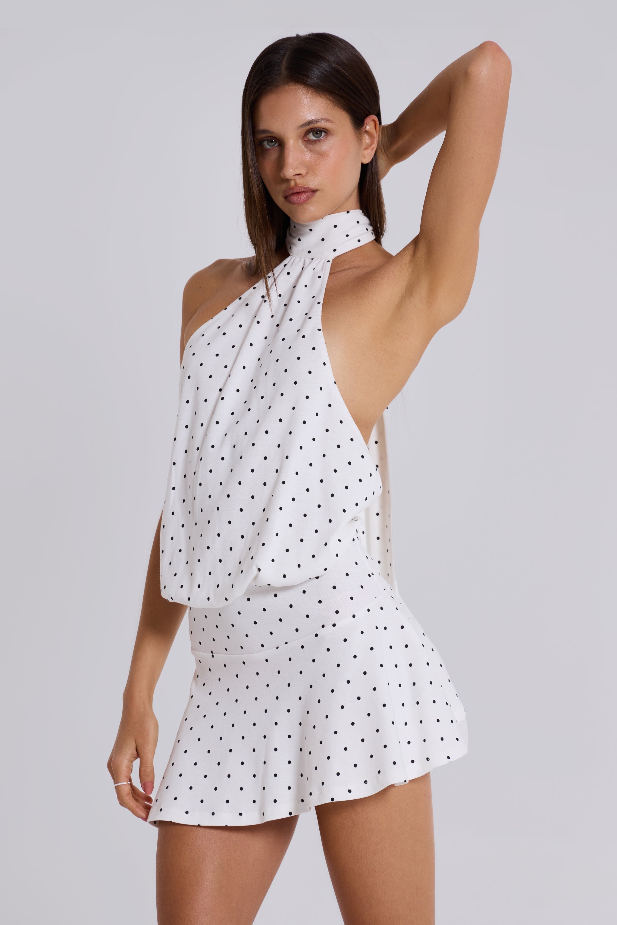 Valetti Giaro | Dominique Polka Dot Asymmetric Mini Dress