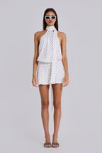 Valetti Giaro | Dominique Polka Dot Asymmetric Mini Dress
