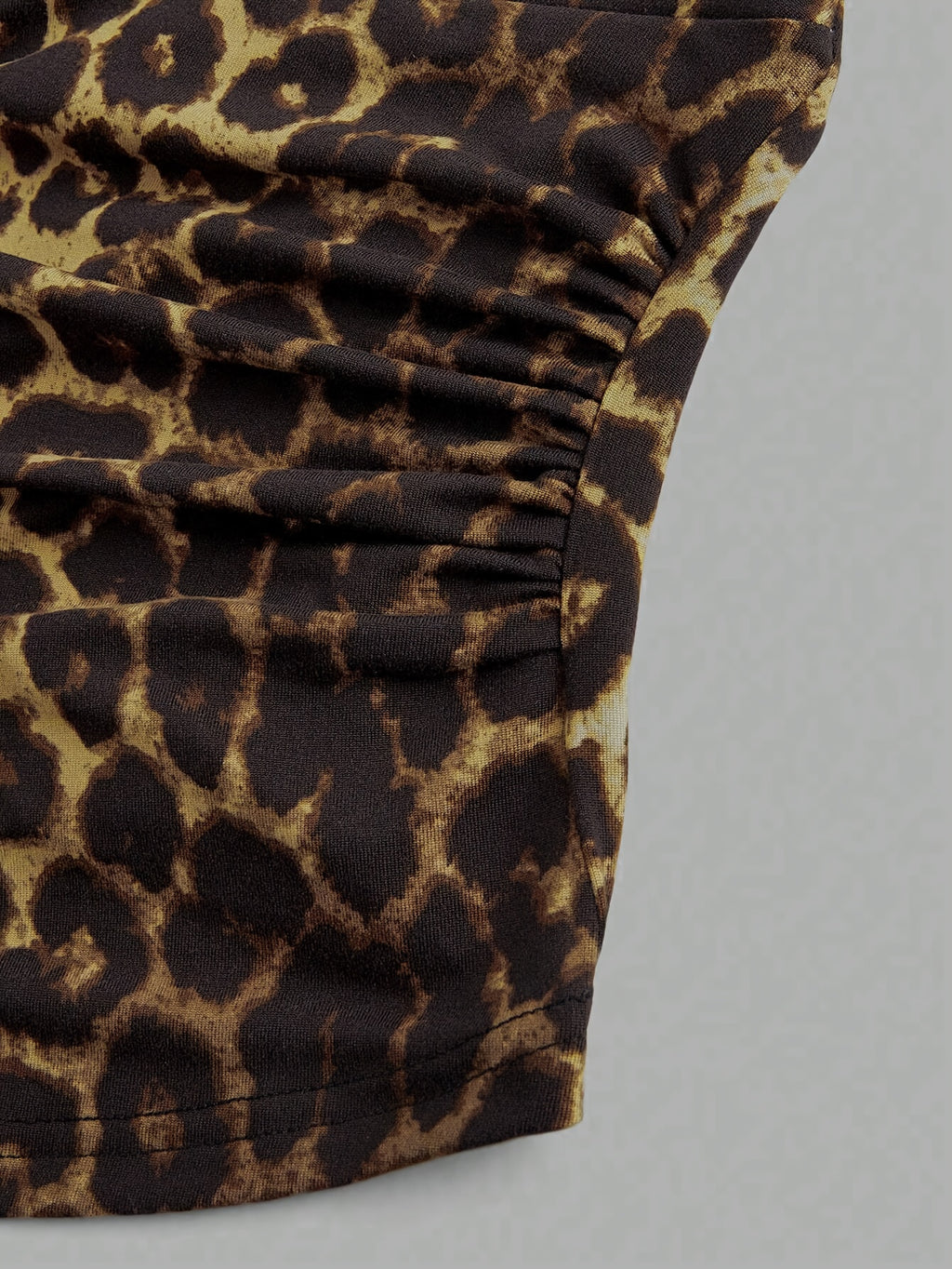 Panther Halterneck Lace-Up Knit Top