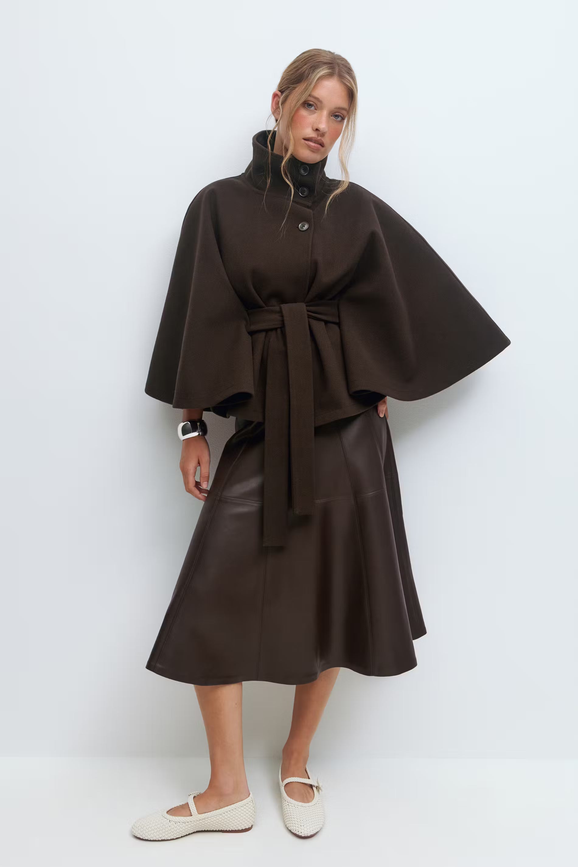 Valetti Giaro | Sophia Belted Cape Coat