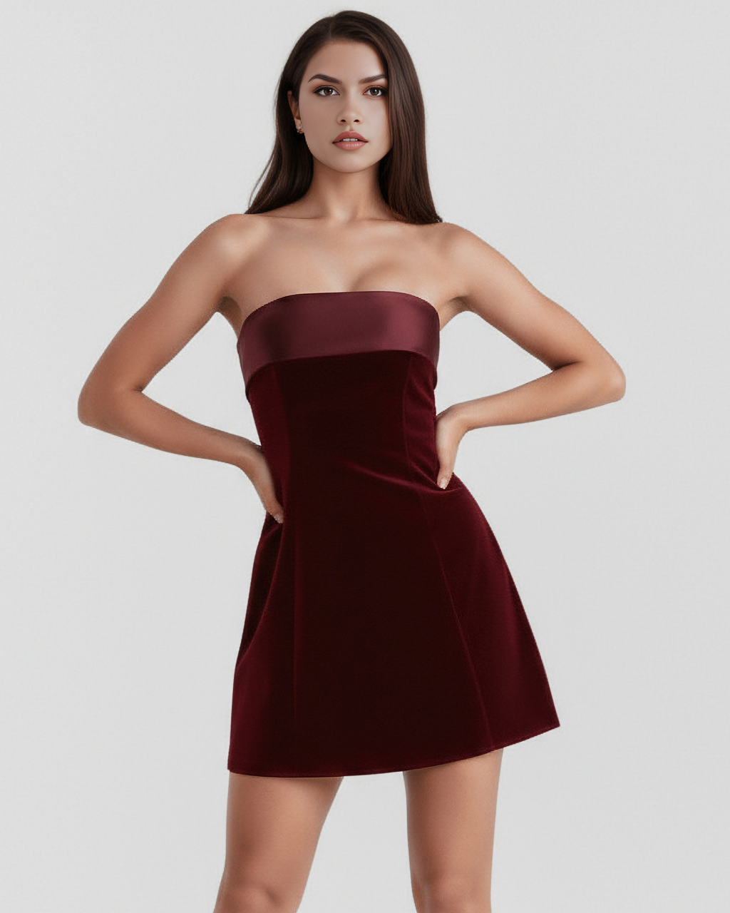 Valetti Giaro | Marise Velvet-Feel Strapless Mini Dress