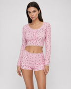 Set de pijama cu imprimeu floral Soft Girl