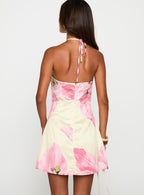 Valetti Giaro | Flora Floral Halter A-Line Mini Dress