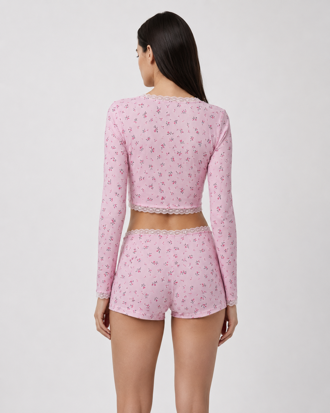 Set de pijama cu imprimeu floral Soft Girl