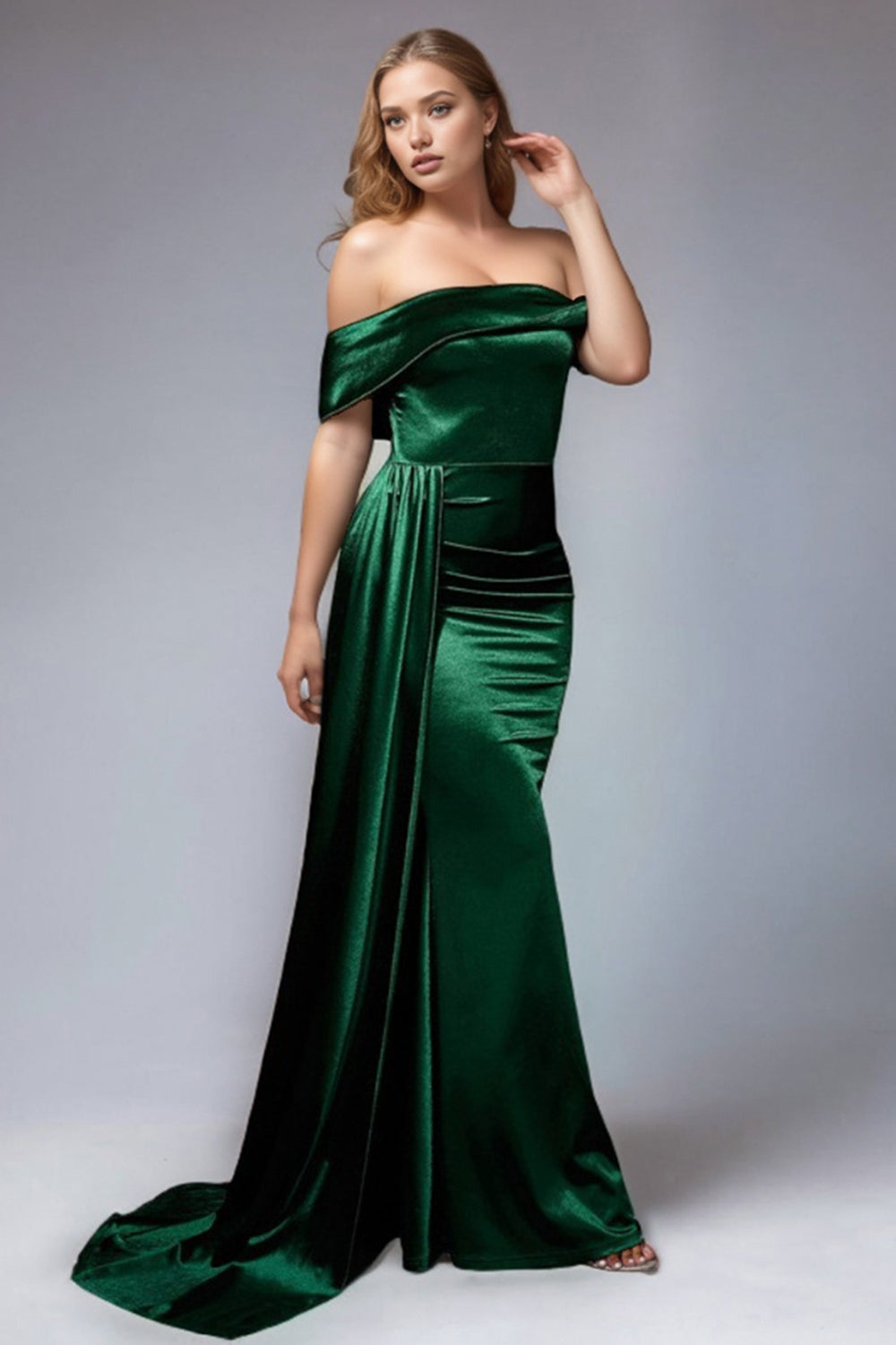 Van Laren | Amalia Off-Shoulder Zijdeglans Jurk