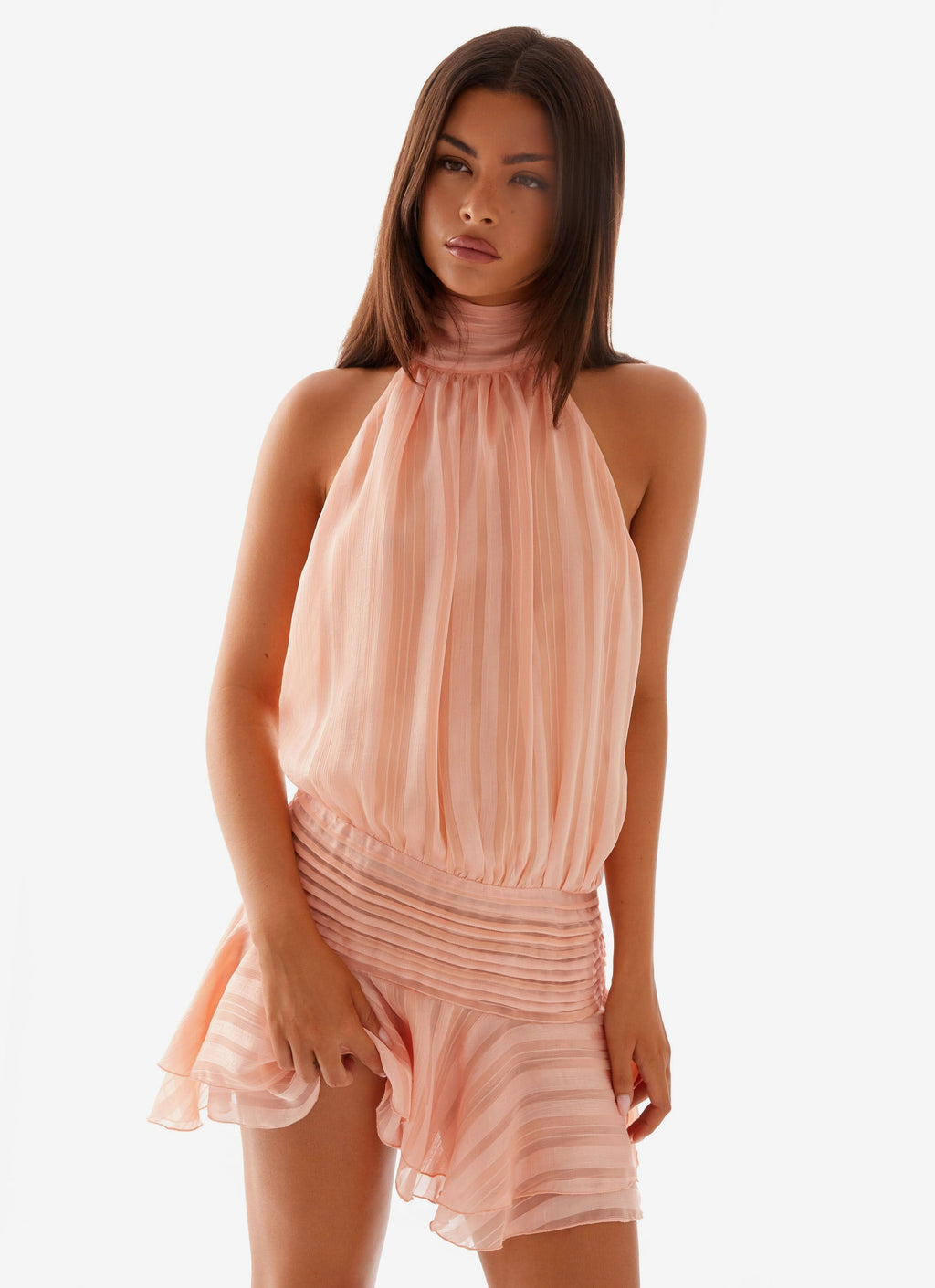 Valetti Giaro | Noor Chiffon Lace-Up Dress