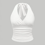 Valeria Halterneck Lace-Up Knit Top