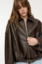 Valetti Giaro | Sophia Leather Bomber Jacket