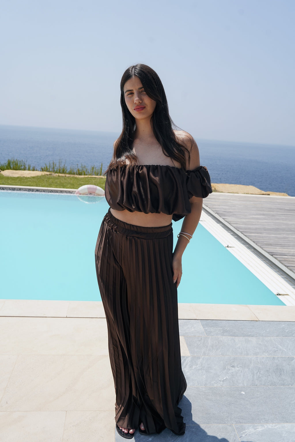 Valetti Giaro | Selene Satin Pleated Set