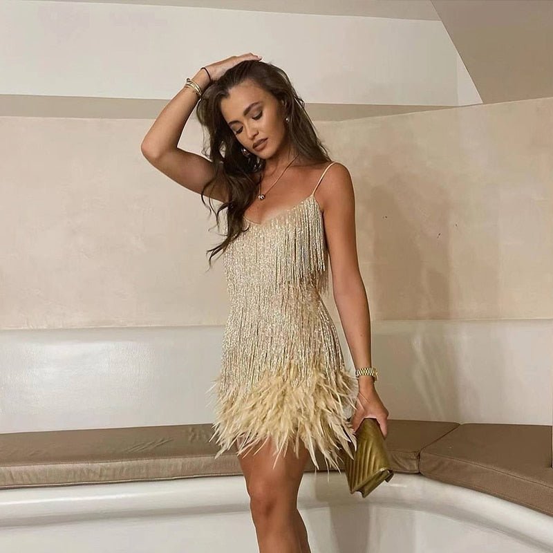 Valetti Giaro | Eleonora Feather Mini Dress