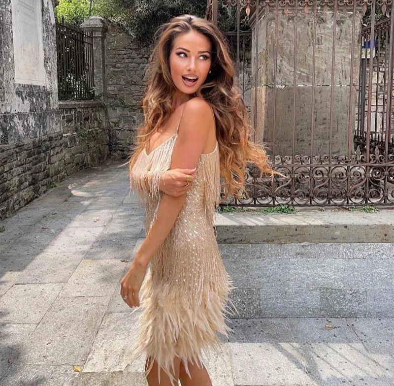 Valetti Giaro | Eleonora Feather Mini Dress
