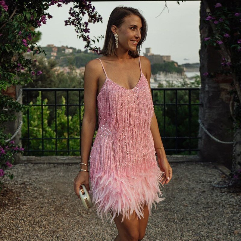 Valetti Giaro | Eleonora Feather Mini Dress