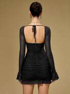 Valetti Giaro | Lucy Glitter Ruched Mesh Mini Dress