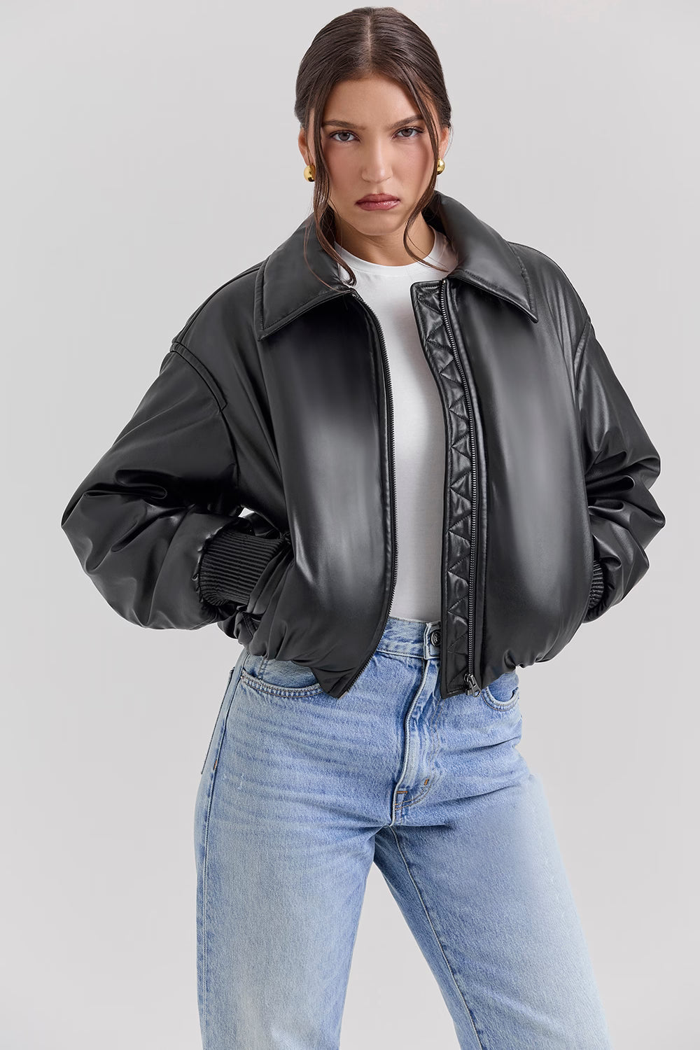 Valetti Giaro | Noire Vegan Leather Puffer