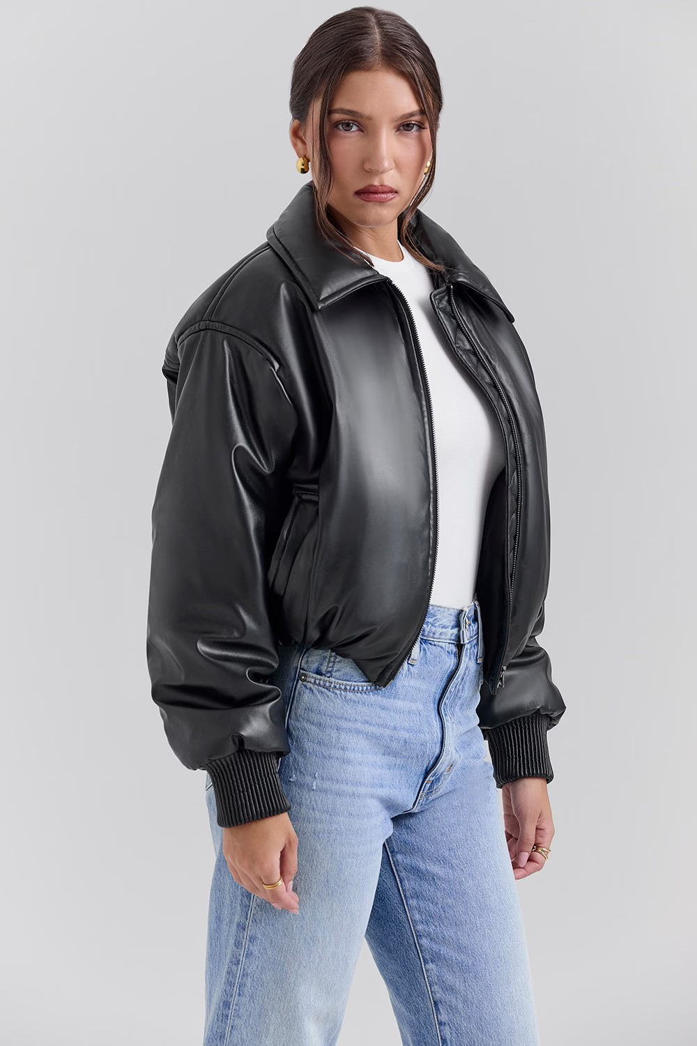 Valetti Giaro | Noire Vegan Leather Puffer