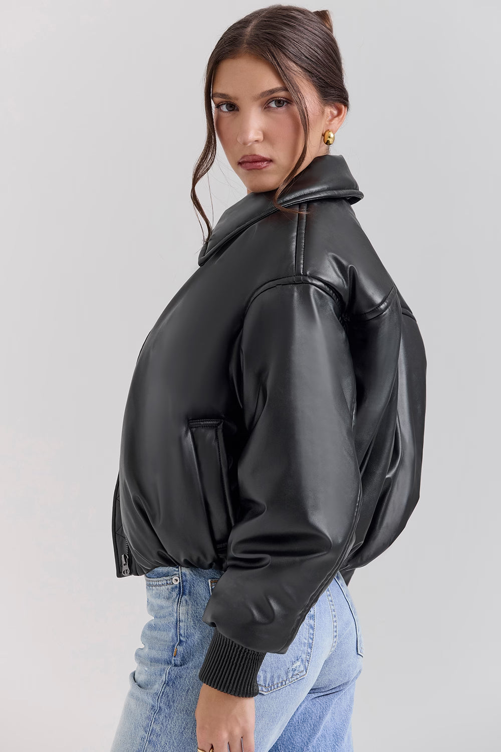 Valetti Giaro | Noire Vegan Leather Puffer
