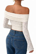 Isabella Off-Shoulder Frill Knit Top