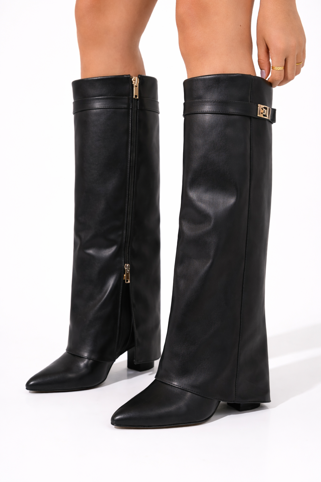 Lucia Pointed Western Block Heel