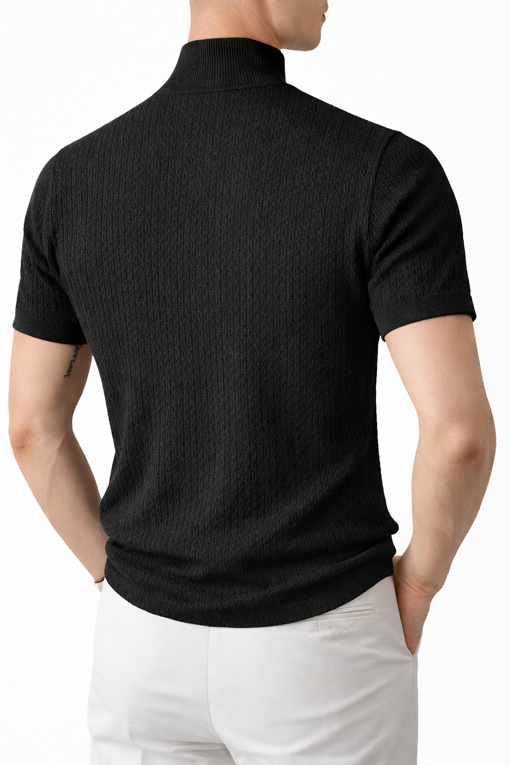 Luca High-Neck Slim Knit Top