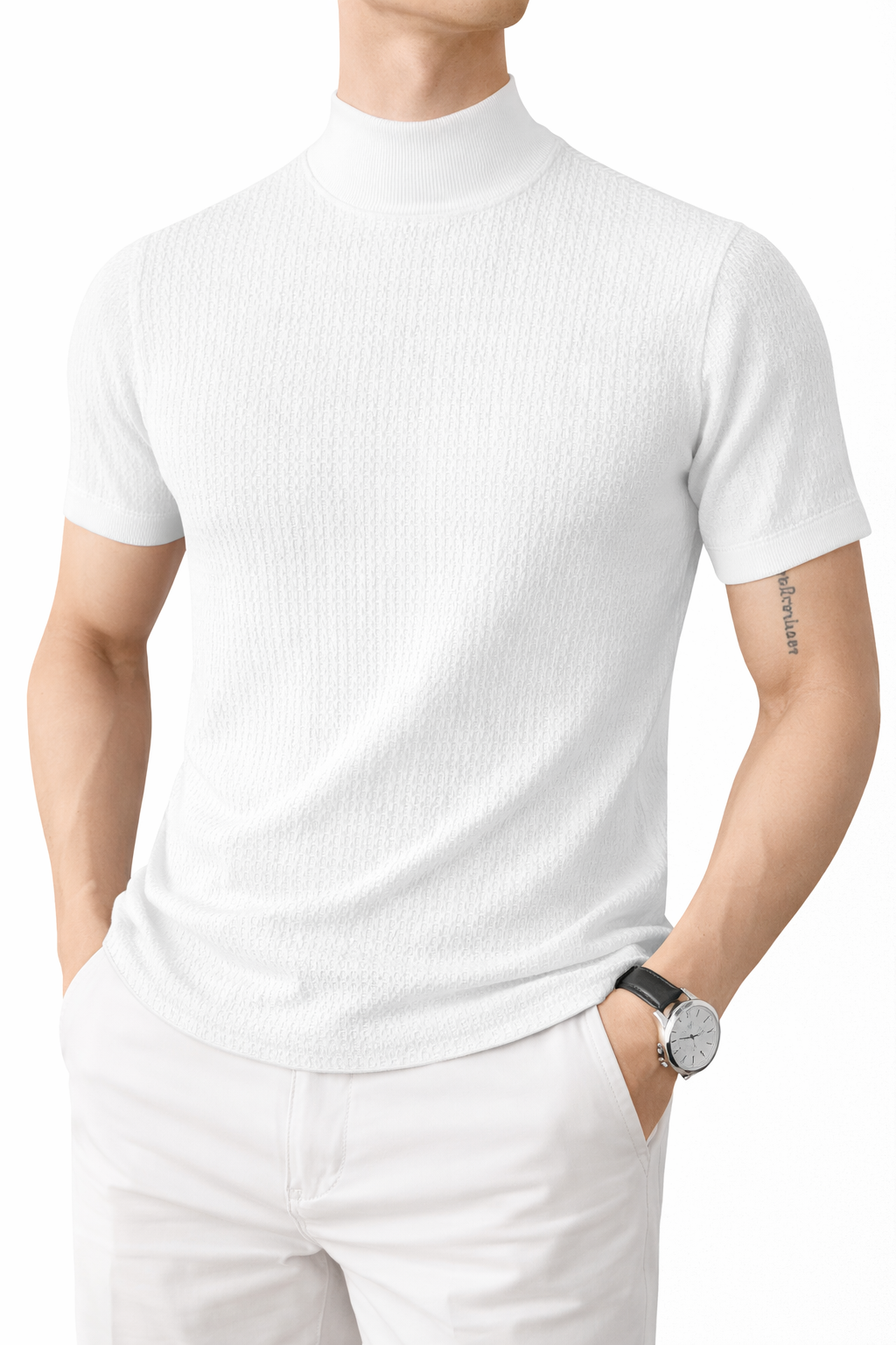 Luca High-Neck Slim Knit Top