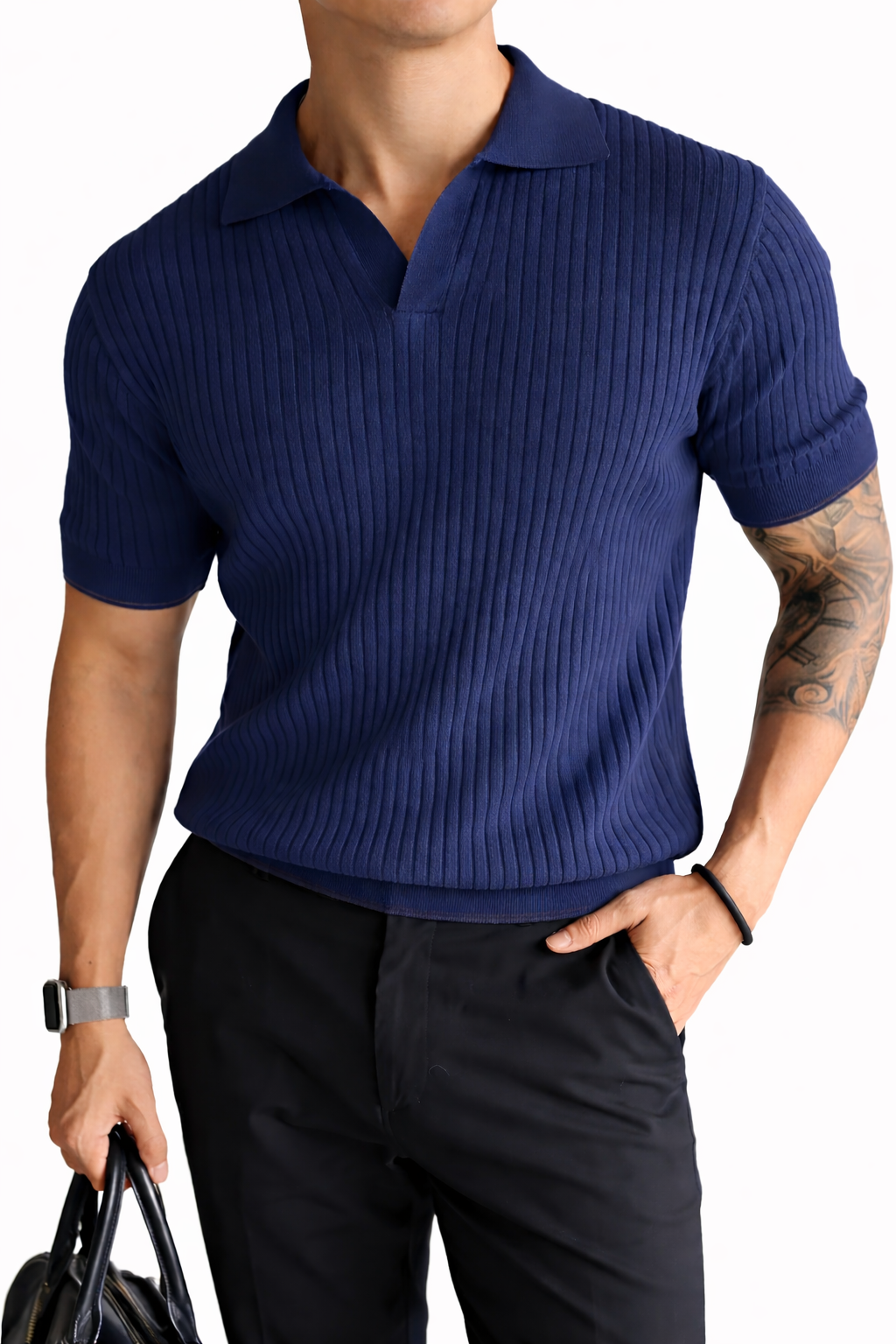 Luca Lapel Knit Polo