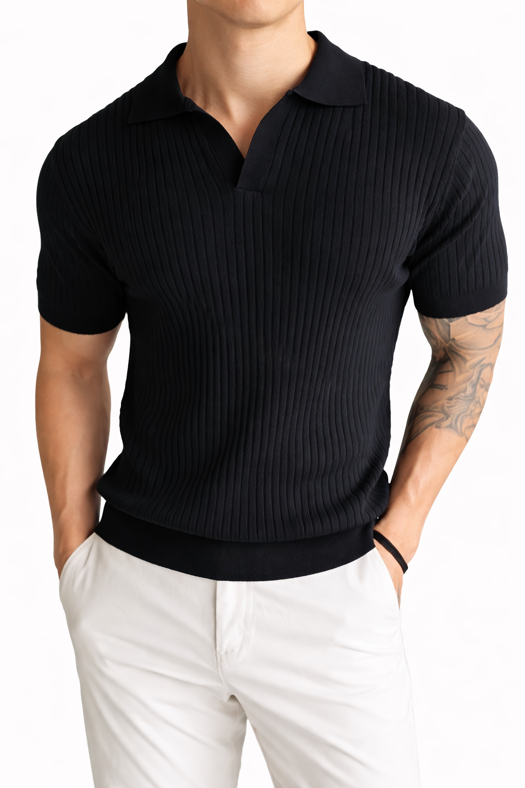 Luca Lapel Knit Polo