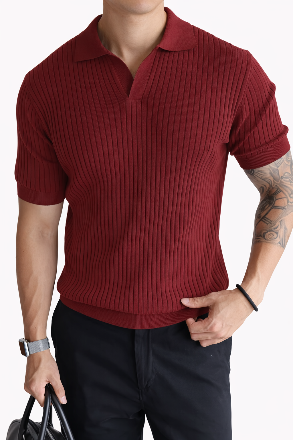 Luca Lapel Knit Polo