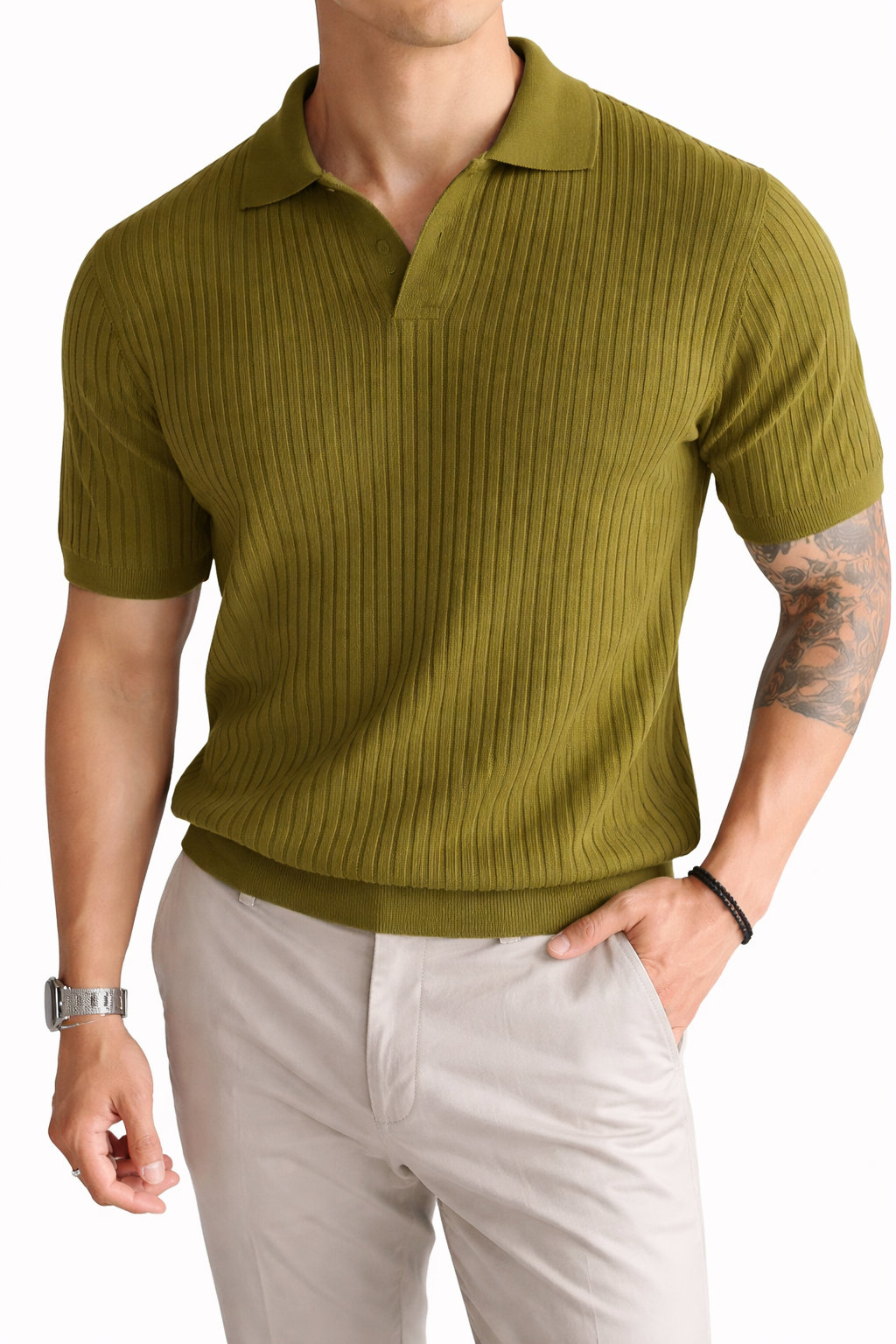 Luca Lapel Knit Polo