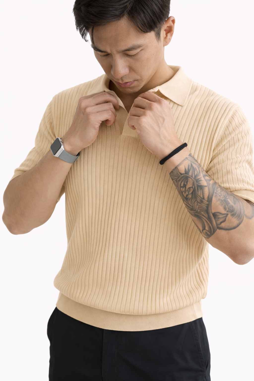 Luca Lapel Knit Polo
