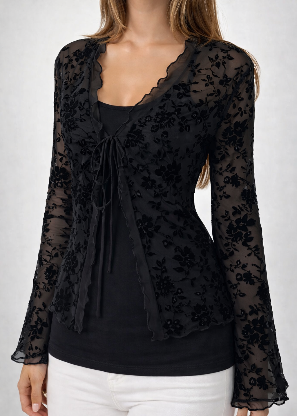 Lina Sheer Lace Blouse