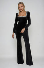 Valetti Giaro | Valentina Velvet Straight-Leg Jumpsuit