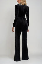 Valetti Giaro | Valentina Velvet Straight-Leg Jumpsuit