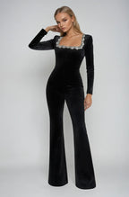 Valetti Giaro | Valentina Velvet Straight-Leg Jumpsuit