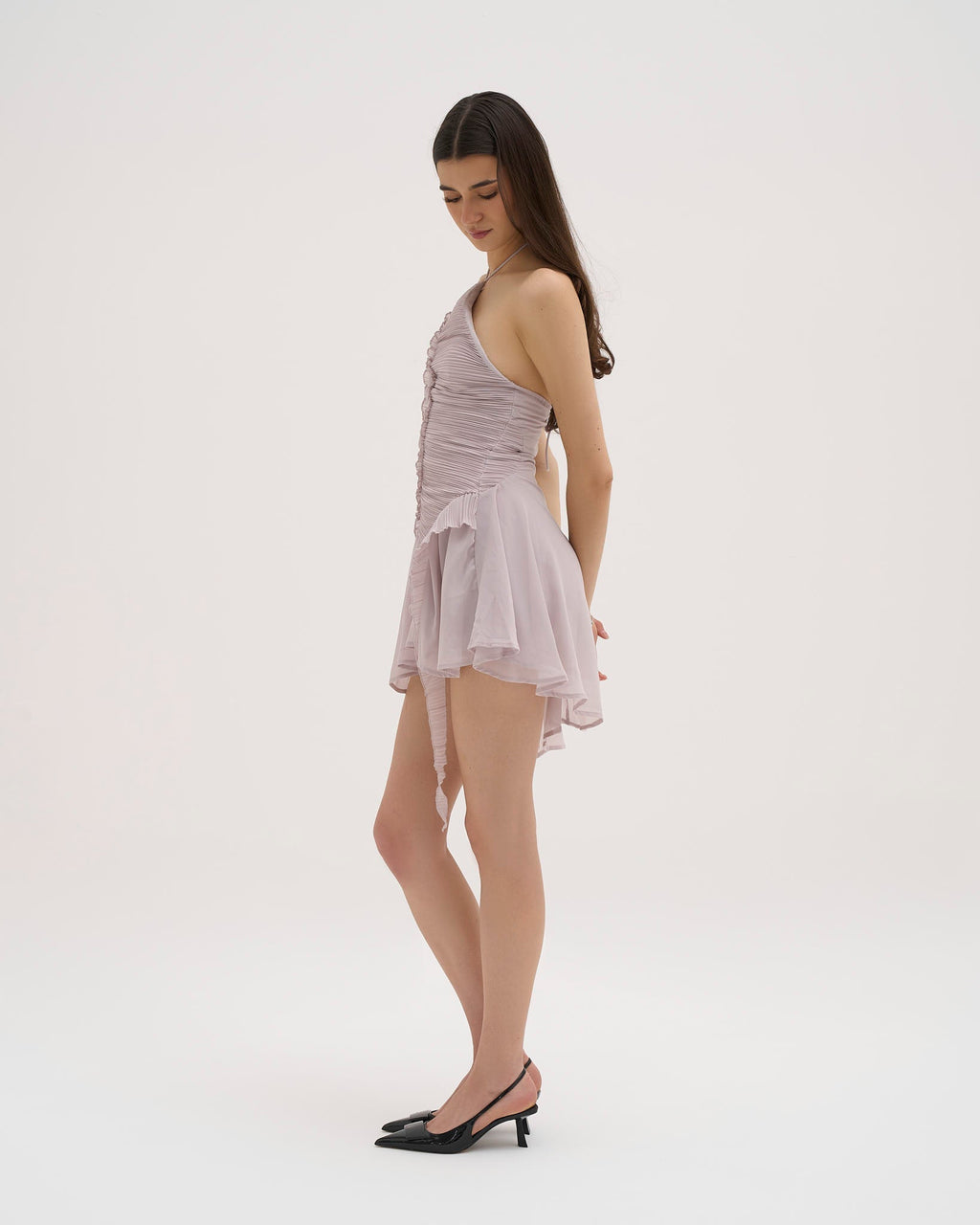 Valetti Giaro | Serelina Draped Halter Mini Dress