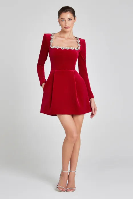 Valetti Giaro | Valentina Velvet A-Line Mini Dress