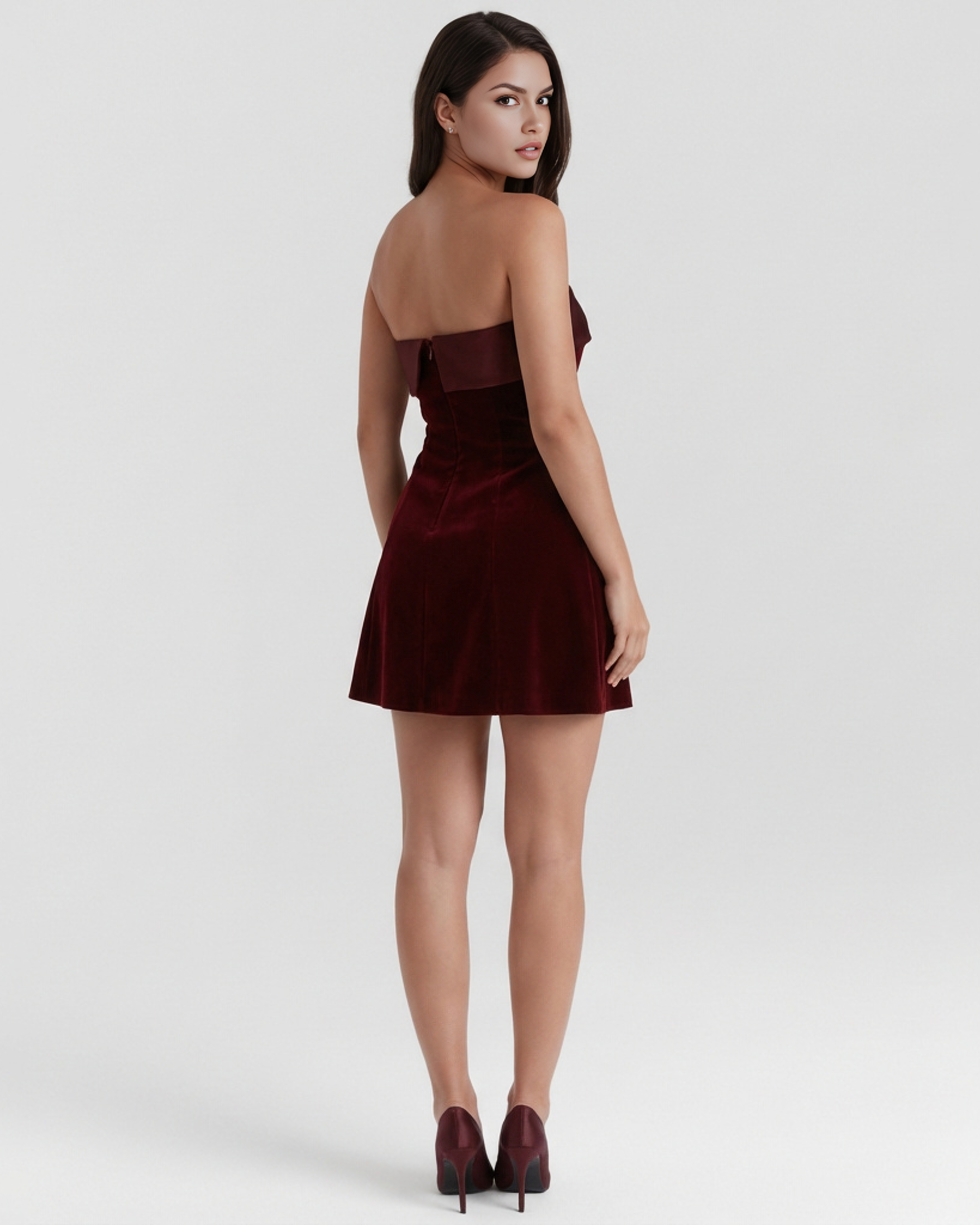 Valetti Giaro | Marise Velvet-Feel Strapless Mini Dress
