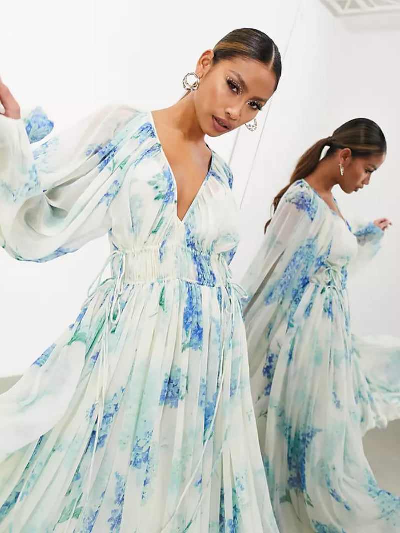Van Laren | Blue Blossom Jurk