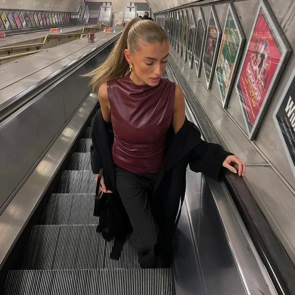 Van Laren | Ruby Leren Top