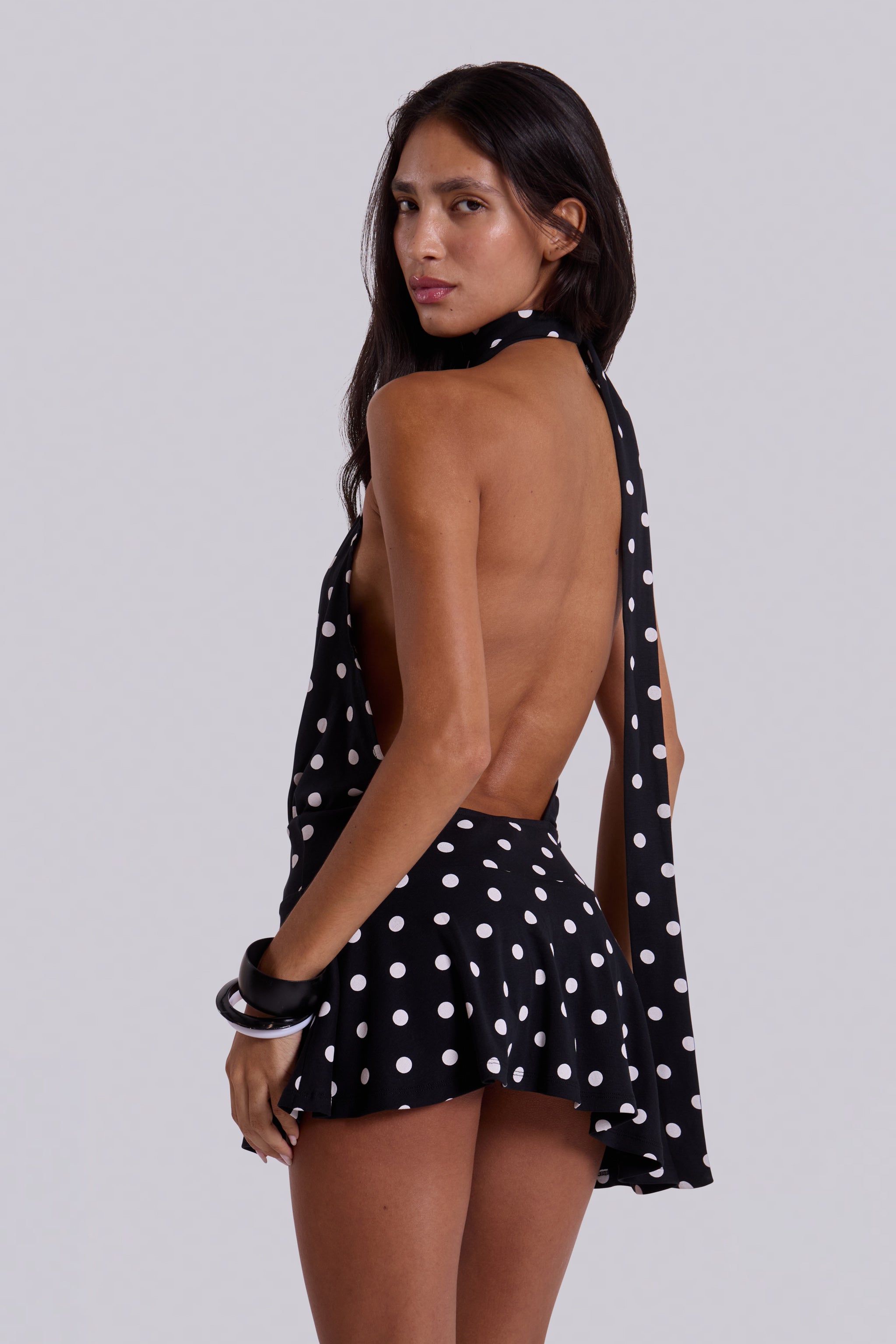 Valetti Giaro | Dominique Polka Dot Asymmetric Mini Dress