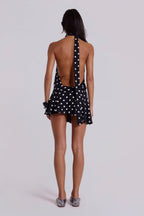 Valetti Giaro | Dominique Polka Dot Asymmetric Mini Dress