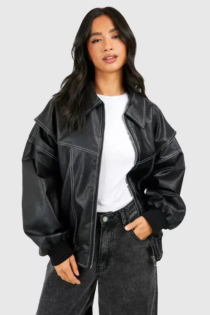 Valetti Giaro | Lizzy Leather Bomber Jacket