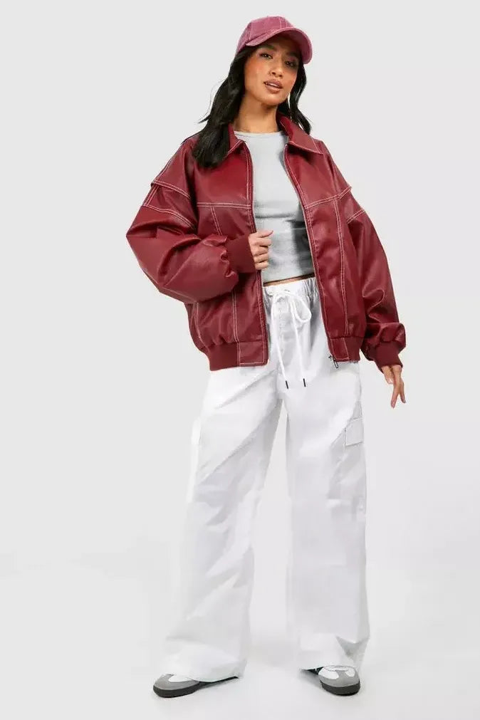 Valetti Giaro | Lizzy Leather Bomber Jacket