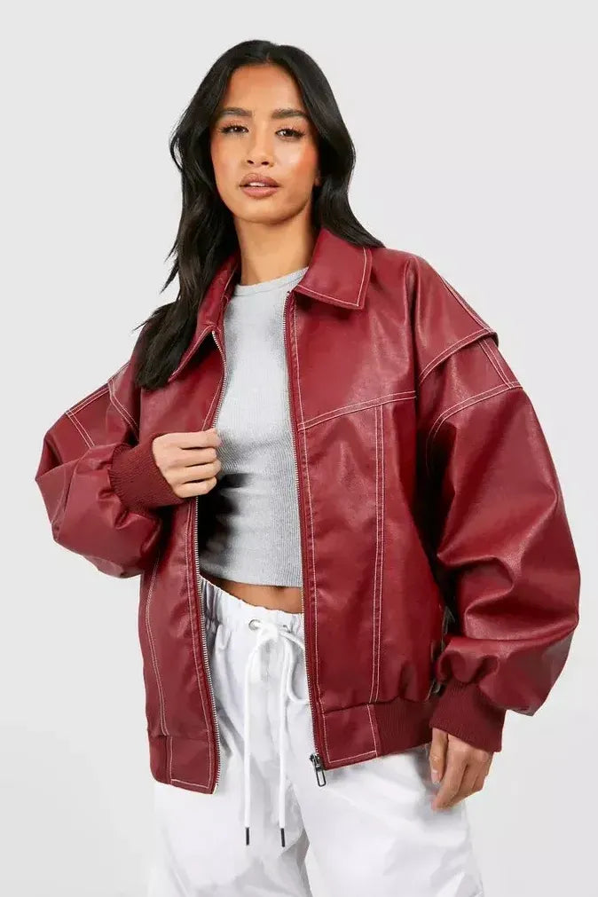Valetti Giaro | Lizzy Leather Bomber Jacket